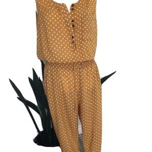 Jumper/Romper Yellow W/ White Polka Dots